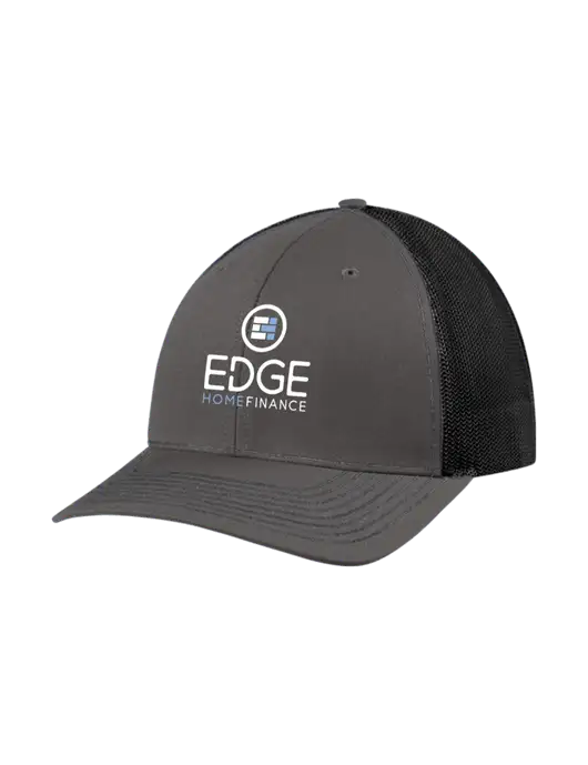 Richardson Adjustable Snapback Original 112 Trucker Cap Dark Grey w/Black Mesh w/Edge Home Finance Logo