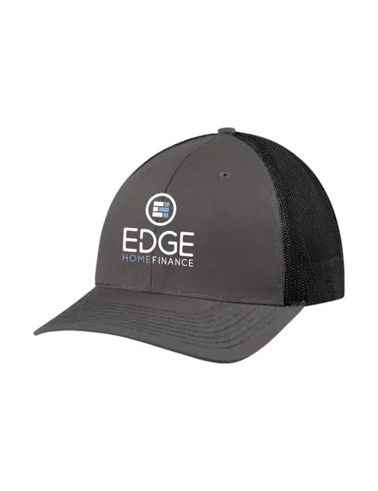 Richardson Adjustable Snapback Original 112 Trucker Cap Dark Grey w/Black Mesh w/Edge Home Finance Logo