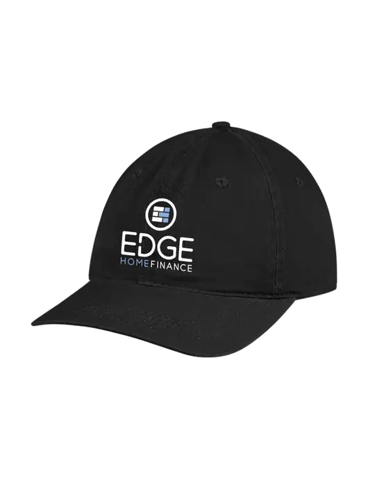 Garment Washed Unstructured Twill Black Cap w/Edge Home Finance Logo