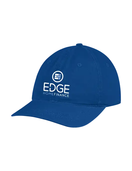 Garment Washed Unstructured Twill Royal Cap w/Edge Home Finance Logo