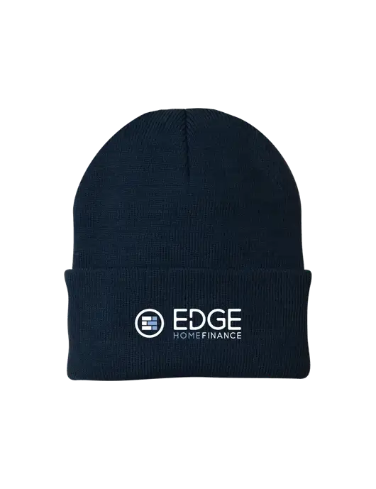 Navy Knit Cap w/Edge Home Finance Logo