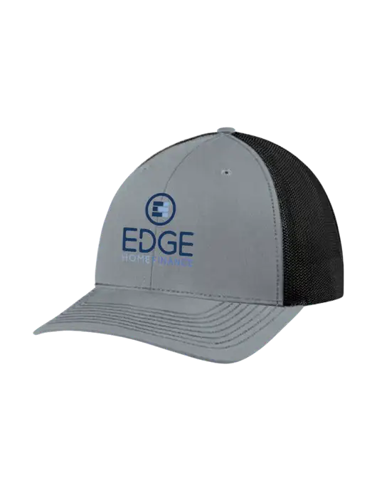 Richardson Adjustable Snapback Original 112 Trucker Cap Heather Grey w/Black Mesh w/Edge Home Finance Logo
