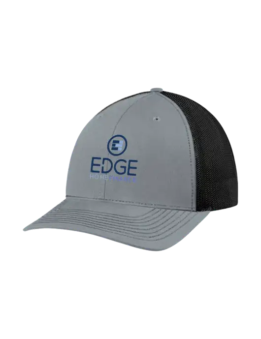 Richardson Adjustable Snapback Original 112 Trucker Cap Heather Grey w/Black Mesh w/Edge Home Finance Logo