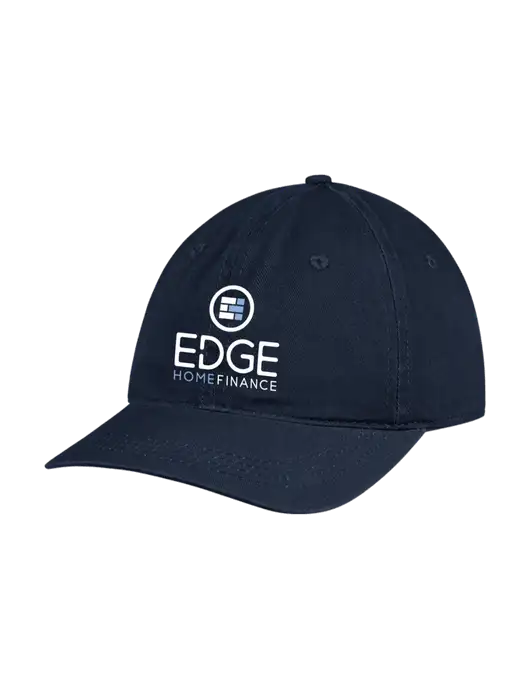 Garment Washed Unstructured Twill Navy Cap w/Edge Home Finance Logo
