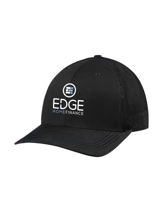 Richardson Adjustable Snapback Original 112 Trucker Cap Black w/Black Mesh w/Edge Home Finance Logo