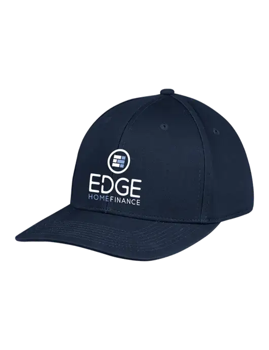 Premium Modern Structured Twill Navy Snapback Cap w/Edge Home Finance Logo