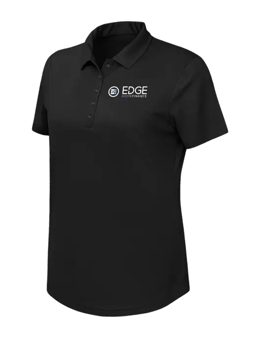 Callaway Womens Birdseye Black Polo w/Edge Home Finance Logo