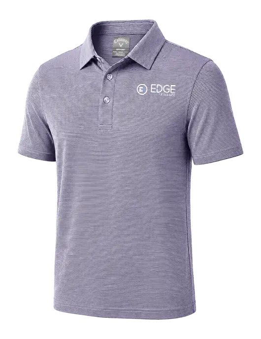 Callaway Navy Fine Line Stripe Polo w/Edge Home Finance Logo