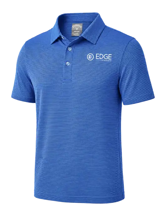 Callaway Royal Blue Fine Line Stripe Polo w/Edge Home Finance Logo