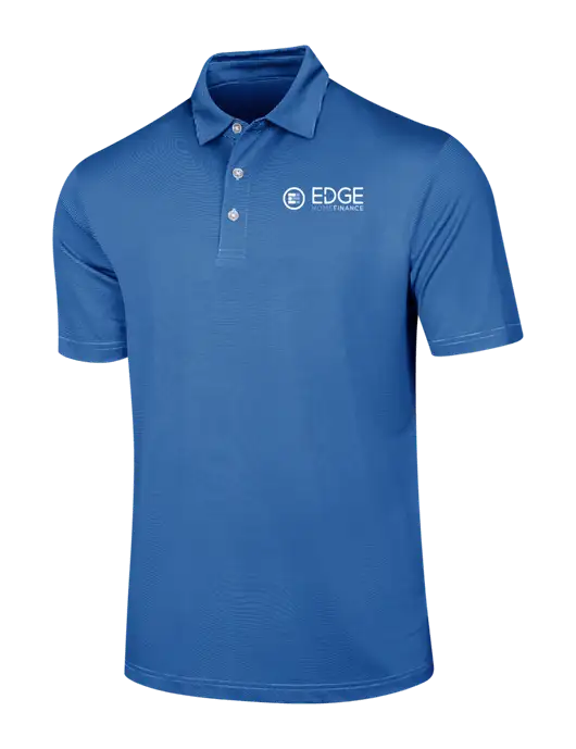 Callaway Royal Blue Fine Line Stripe Polo w/Edge Home Finance Logo