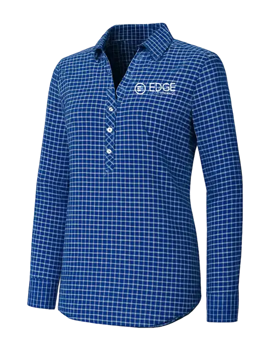 Womens Navy/White City Stretch Shirt w/Edge Home Finance Logo