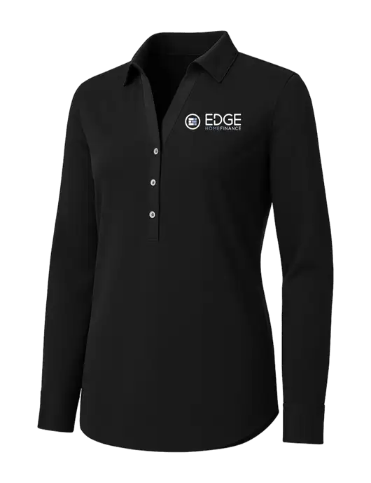 Womens Black City Stretch Shirt w/Edge Home Finance Logo