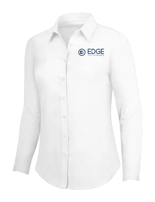 White Womens SuperPro Oxford Shirt w/Edge Home Finance Logo