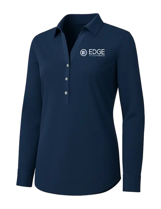 Womens Navy City Stretch Shirt w/Edge Home Finance Logo