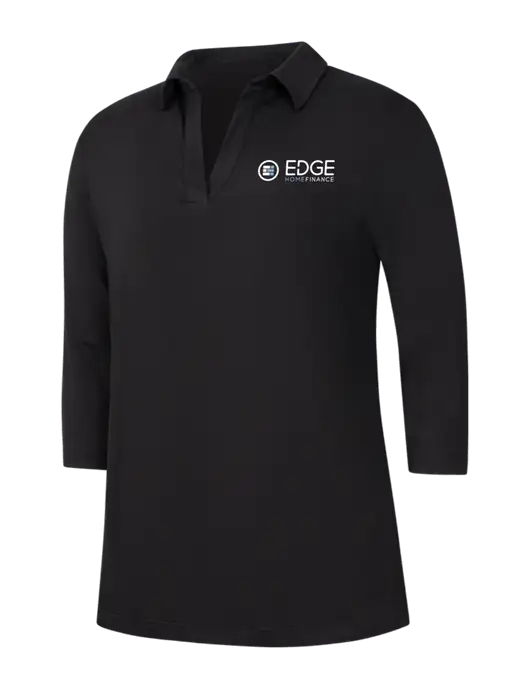Womens Black Luxe Knit Tunic w/Edge Home Finance Logo