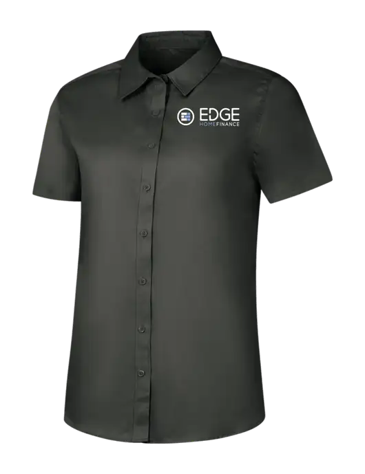Womens Dark Grey Short Sleeve Superpro React Twill Shirt w/Edge Home Finance Logo