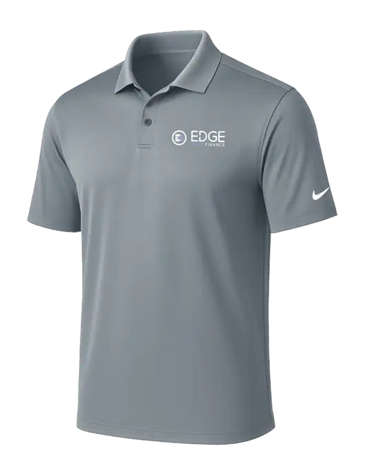 NIKE Medium Grey Victory Solid Polo w/Edge Home Finance Logo