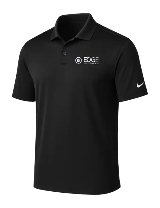 NIKE Black Victory Solid Polo w/Edge Home Finance Logo