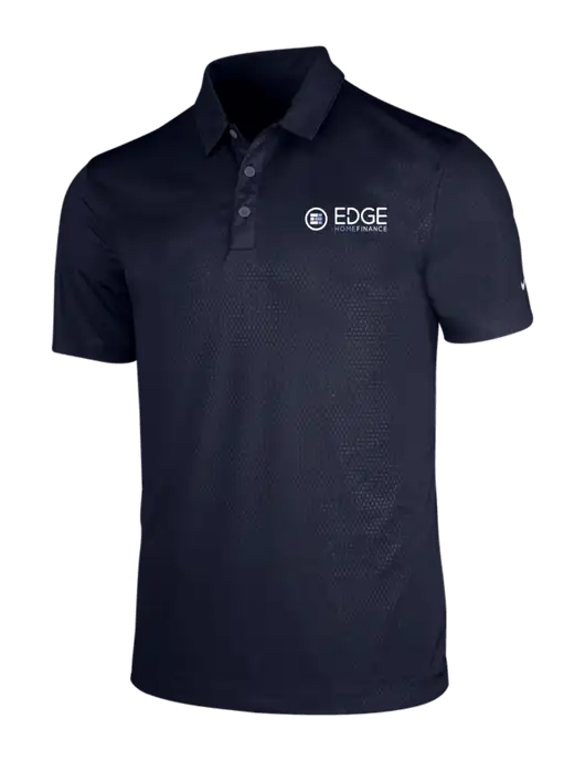 NIKE Dark Navy Dri-Fit Embossed Tri-Blade Polo w/Edge Home Finance Logo