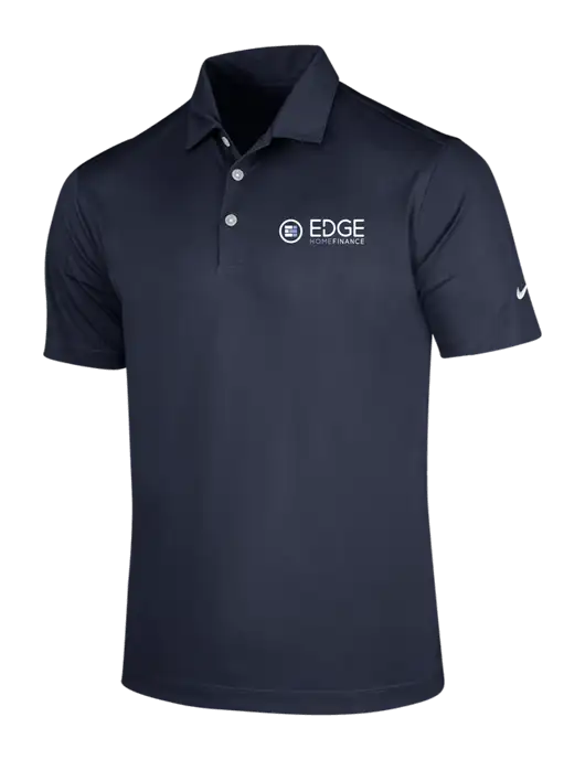 NIKE Dark Navy Dri-Fit Vertical Mesh Polo w/Edge Home Finance Logo