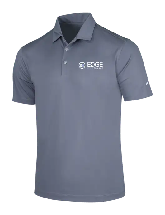 NIKE Medium Grey Dri-Fit Vertical Mesh Polo w/Edge Home Finance Logo