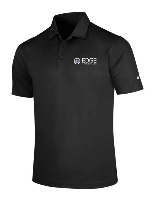 NIKE Black Dri-Fit Vertical Mesh Polo w/Edge Home Finance Logo