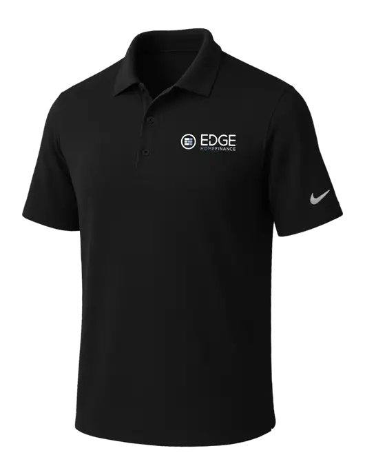 NIKE Black Dri-Fit Micro Pique Polo w/Edge Home Finance Logo