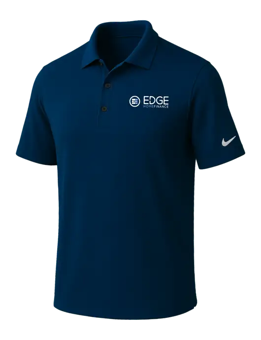 NIKE Navy Dri-Fit Micro Pique Polo w/Edge Home Finance Logo