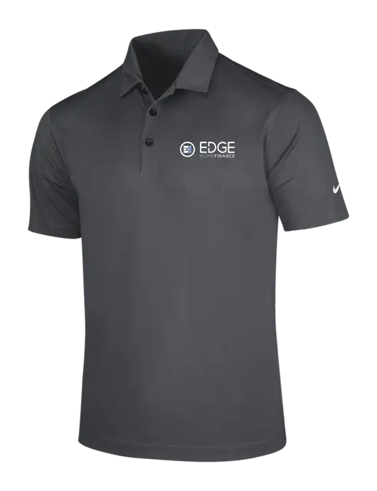 NIKE Dark Grey Dri-Fit Vertical Mesh Polo w/Edge Home Finance Logo