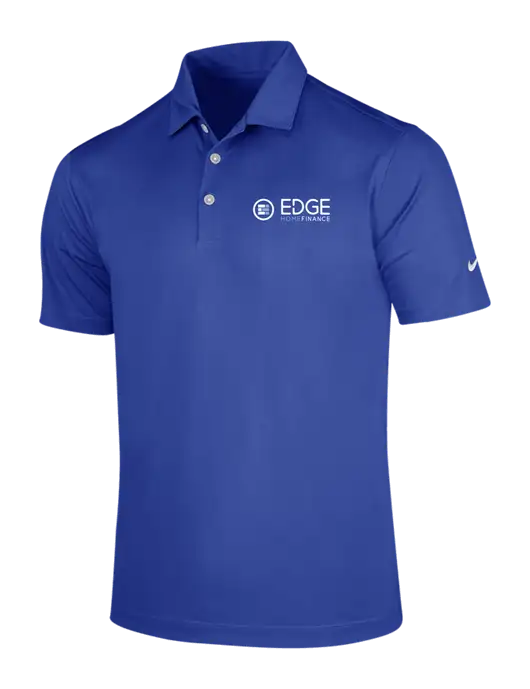 NIKE Dark Royal Dri-Fit Vertical Mesh Polo w/Edge Home Finance Logo