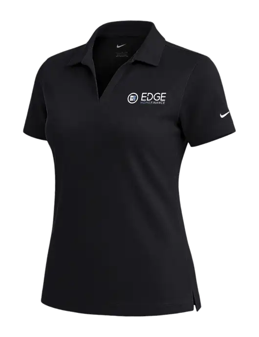 NIKE Black Womens Dri-Fit Micro Pique Polo w/Edge Home Finance Logo