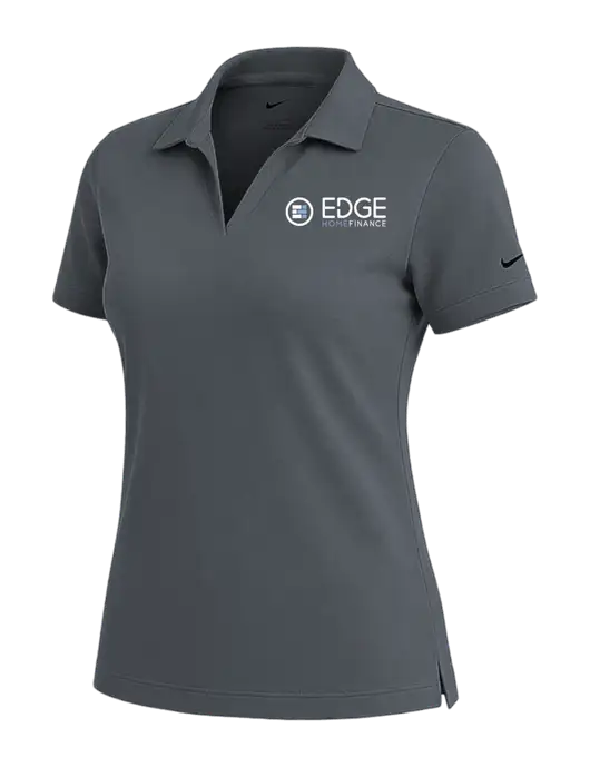 NIKE Dark Grey Womens Dri-Fit Micro Pique Polo w/Edge Home Finance Logo