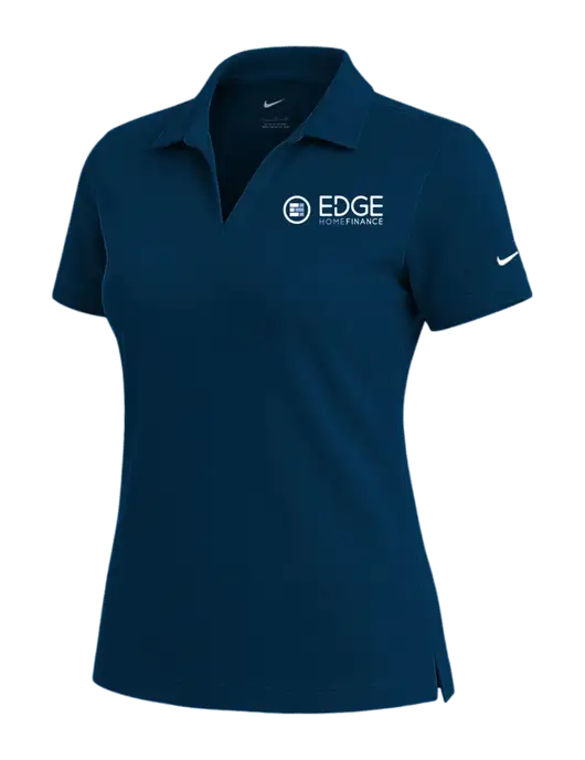 NIKE Navy Womens Dri-Fit Micro Pique Polo w/Edge Home Finance Logo