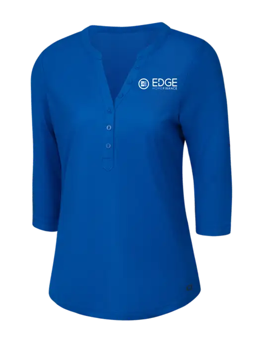 OGIO Royal Blue Jewel Henley w/Edge Home Finance Logo