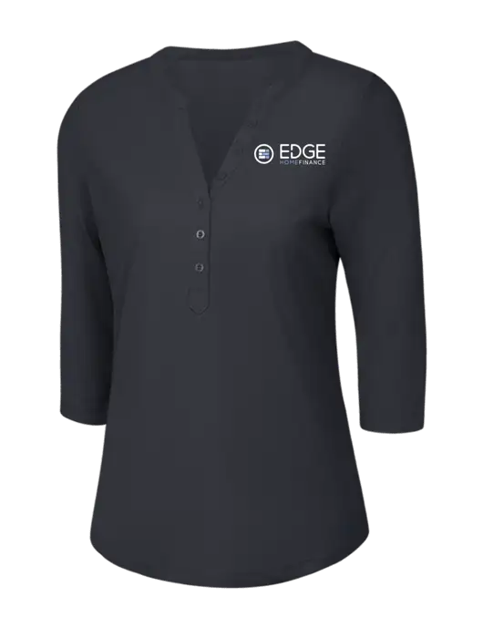 OGIO Charcoal Grey Jewel Henley w/Edge Home Finance Logo
