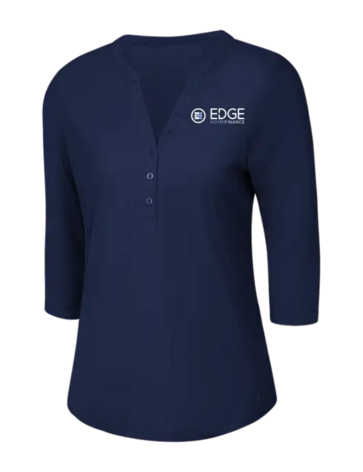 OGIO Navy Jewel Henley w/Edge Home Finance Logo
