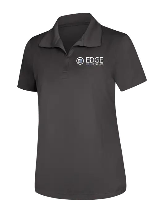 Womens Dark Grey Micropique Sport-Wick Polo w/Edge Home Finance Logo