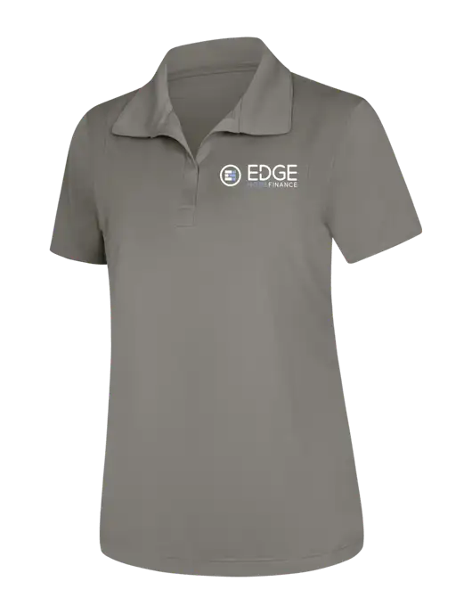 Womens Medium Grey Micropique Sport-Wick Polo w/Edge Home Finance Logo