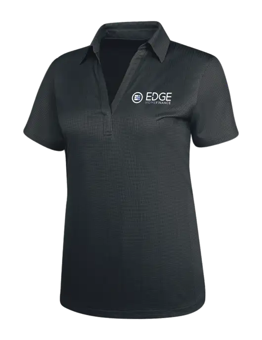 Dark Grey Womens Performance Fine Jacquard Polo w/Edge Home Finance Logo