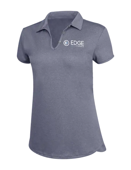 True Navy Womens Trace Heather Polo w/Edge Home Finance Logo