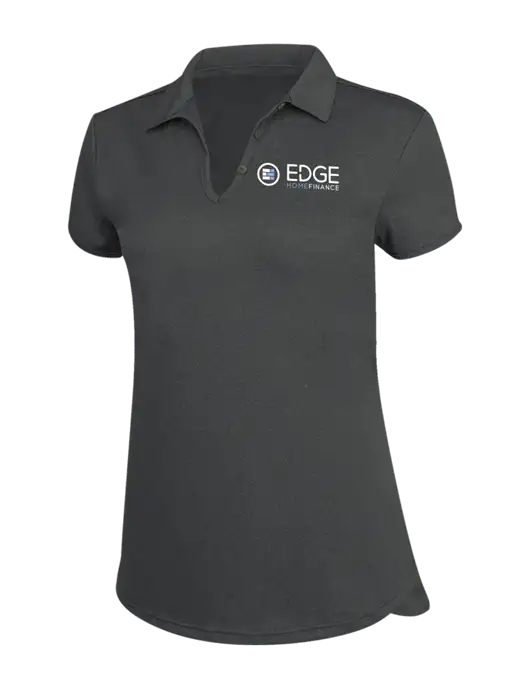 Womens Charcoal Trace Heather Polo w/Edge Home Finance Logo