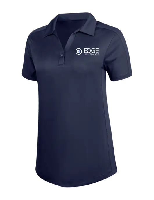 Womens Dark Navy Diamond Jacquard Polo w/Edge Home Finance Logo