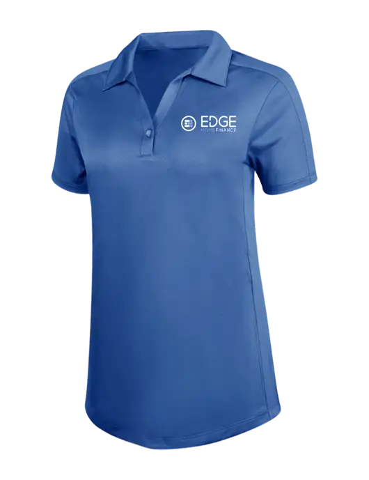 Womens Dark Royal Blue Diamond Jacquard Polo w/Edge Home Finance Logo
