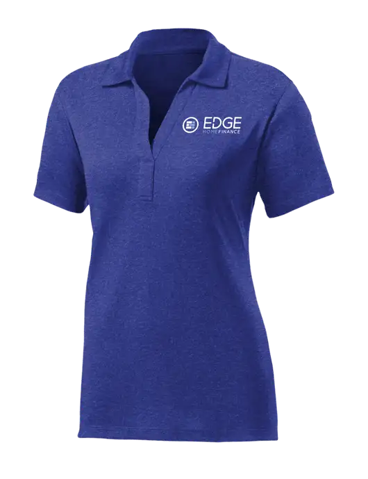 Womens Dark Royal Heather Contender Polo w/Edge Home Finance Logo