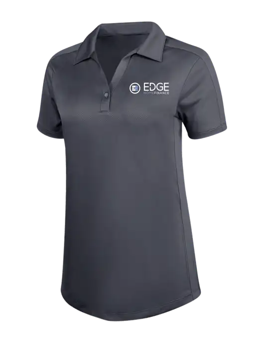 Womens Dark Grey Diamond Jacquard Polo w/Edge Home Finance Logo