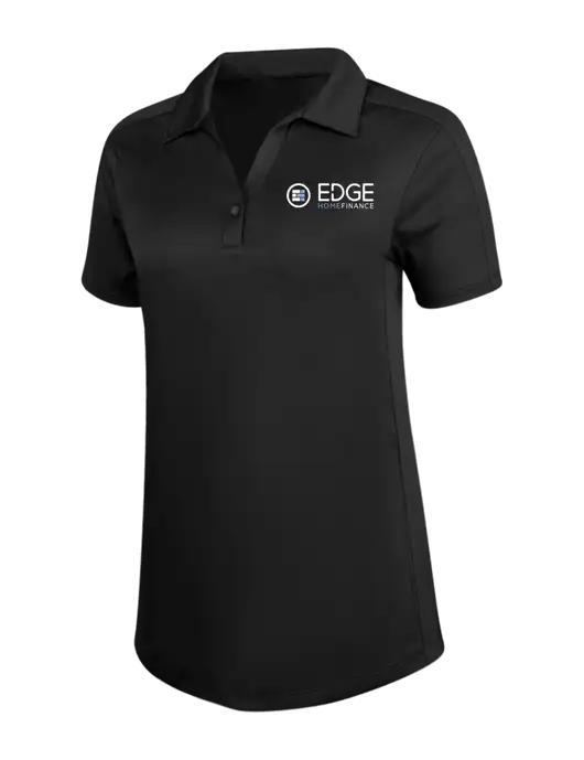 Womens Black Diamond Jacquard Polo w/Edge Home Finance Logo