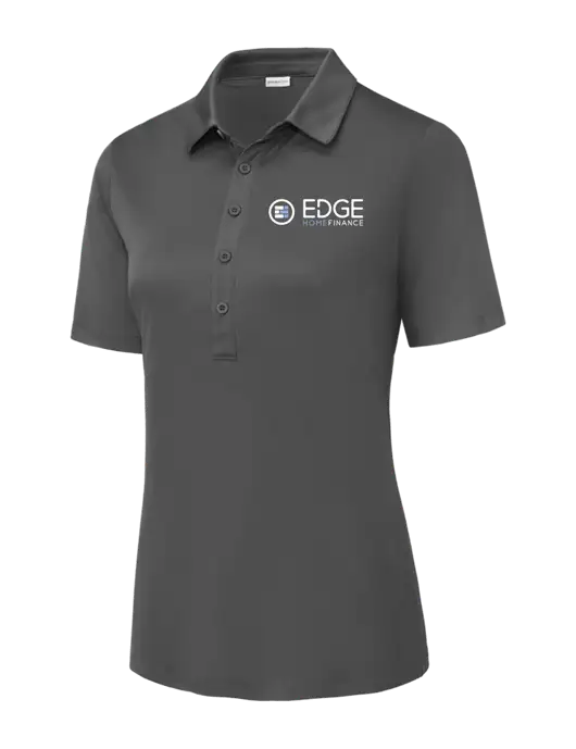 Dark Smoke Grey Womens Posi-UV Pro Polo w/Edge Home Finance Logo