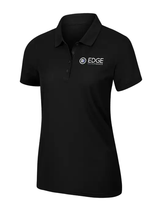Womens Black Core Classic Pique Polo w/Edge Home Finance Logo