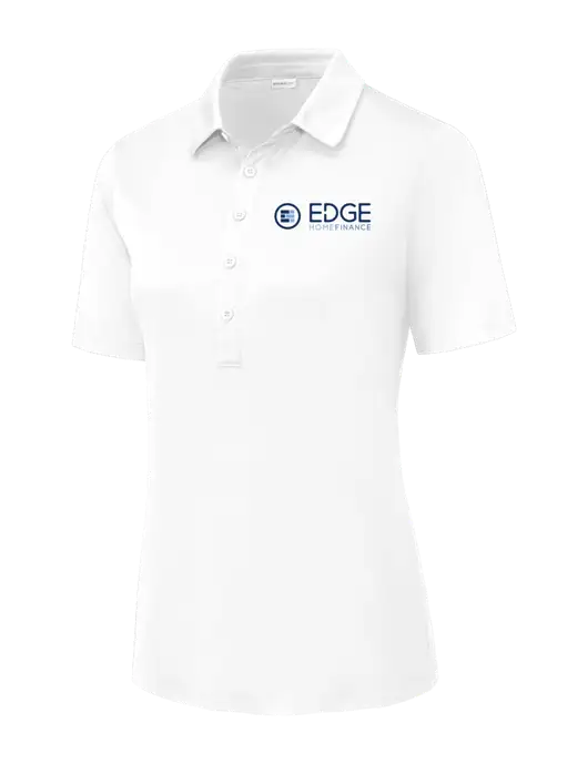 White Womens Posi-UV Pro Polo w/Edge Home Finance Logo
