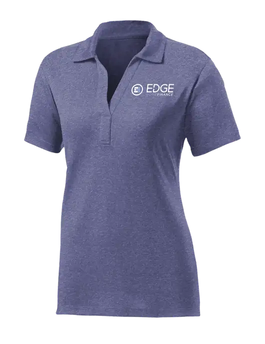 Womens Navy Heather Contender Polo w/Edge Home Finance Logo